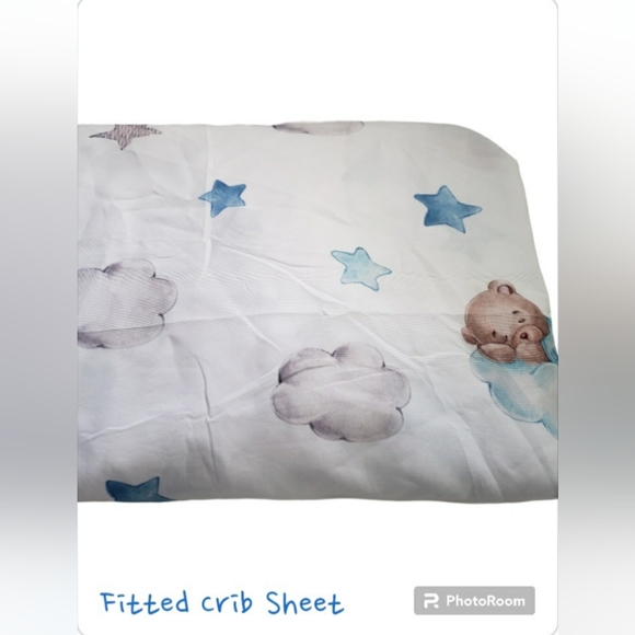 Mixweer 3 Pcs Cloud Balloon Bear Theme Crib Bedding Set - Picture 4 of 5